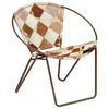 vidaXL Chair Diamond Brown Real Leather