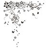 WALPLUS Home Decoration Sticker Butterfly and Vine 130x150cm Black
