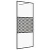vidaXL Walk-in Shower Wall with Clear ESG Glass 115x195 cm Black