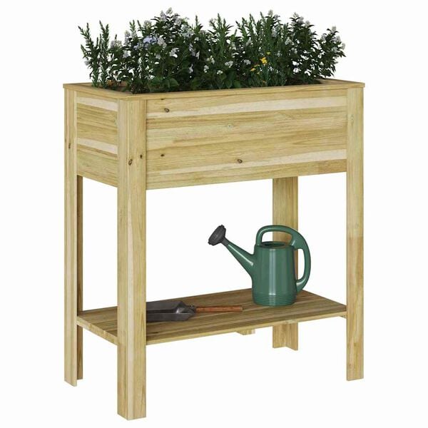 vidaXL High Planter Brown 85.5 x 46.5 x 96 cm Impregnated Pine Wood