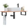 vidaXL Basin Shelf Wall Mounted Steel and Solid Wood Oak