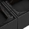 vidaXL Garden Sofa Black 121 x 62 x 69cm Poly Rattan
