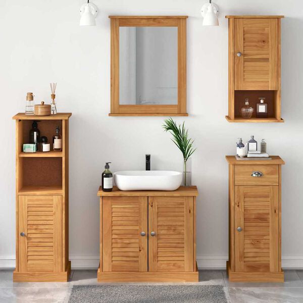 vidaXL Bathroom Furniture Set VIGO 5 pcs Honey Brown Solid Pine Wood