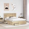 vidaXL Bed Frame with Drawer Sonoma Oak 150 x 200 cm Engineered Wood