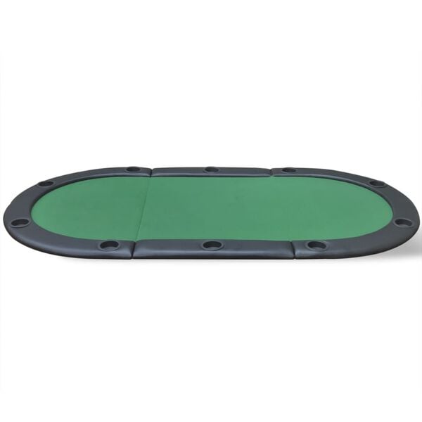 vidaXL 10-Player Foldable Poker Tabletop Green