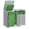 vidaXL Wheelie Bin Storage for Double Bins Grey 144x81x113 cm Steel