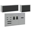 vidaXL Tool Cabinet and Pegboard Set 5 pcs Black 150 x 25 x 115 cm