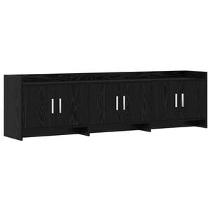 vidaXL TV Cabinet 168 x 33 x 47 cm Black Oak Engineered Wood