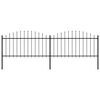 vidaXL Garden Fence with Spear Top Steel 359x150 cm Black