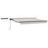 vidaXL Electric Retractable Awning Light Grey and White 3.5 x 2 m