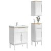 vidaXL Bathroom Furniture Set FLORO 3 pcs White Solid Pine Wood