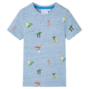 vidaXL Kids' T-shirt Blue Melange 104