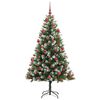 vidaXL Artificial Hinged Christmas Tree with Flocked Snow 180 cm
