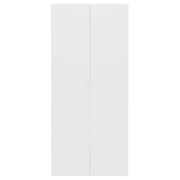 vidaXL Shoe Cabinet White 80x35.5x180 cm Engineered Wood