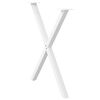 vidaXL Dining Table Legs X-Shaped 2 pcs White 70x(72-73) cm Steel