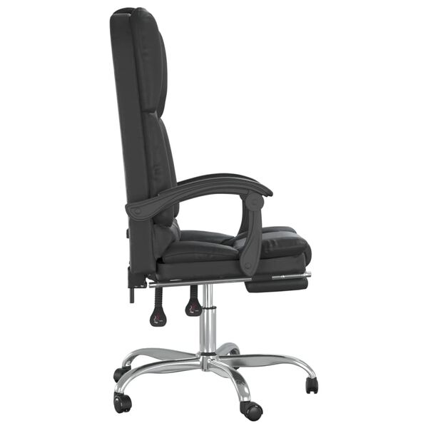 vidaXL Massage Reclining Office Chair Black Faux Leather