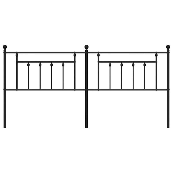vidaXL Metal Replace Headboard Black 193 cm