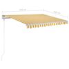 vidaXL Manual Retractable Awning with LED 3.5x2.5 m Yellow and White