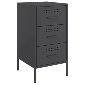 vidaXL Bedside Cabinet Black 36x39x68 cm Steel