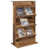 vidaXL Magazine Rack Old Wood 70 x 41 x 126 cm Engineered Wood