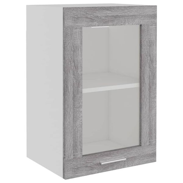 vidaXL Hanging Glass Cabinet Lyon Grey Sonoma 40x31x60 cm Engineered Wood