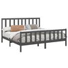 vidaXL Bed Frame without Mattress Grey 200x200 cm Solid Wood Pine
