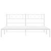 vidaXL Metal Bed Frame without Mattress with Headboard White 160x200cm