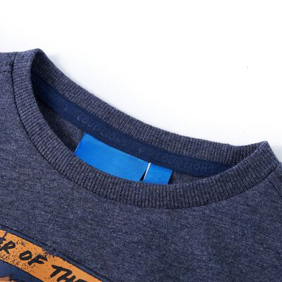 Kids' T-shirt with Long Sleeves Dark Blue Melange 92