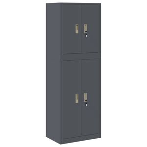 vidaXL Storage Cabinet 2 pcs Anthracite 60 x 40 x 175 cm Steel