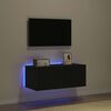 vidaXL TV Wall Cabinet Black Oak 80 x 35 x 31 cm Engineered Wood