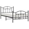 vidaXL Metal Bed Frame without Mattress with Footboard Black 107x203cm