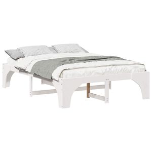 vidaXL Bed Frame White 150 x 200 cm Solid Pine Wood