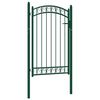 vidaXL Fence Gate Emmen with Arched Top Steel 100x106 cm Green