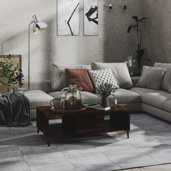 vidaXL Coffee Table Smoked Oak 103.5x60x35 cm Engineered Wood