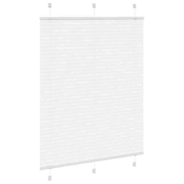 vidaXL Pleated Blind White 105x100 cm Fabric Width 104.4 cm Polyester