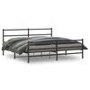 vidaXL Metal Bed Frame without Mattress with Footboard&nbsp;Black 200x200cm