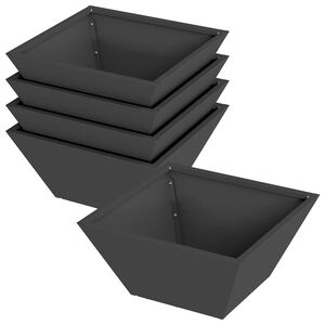 vidaXL Garden Planter 5 pcs Black 35 x 35 x 15 cm Cold-rolled Steel