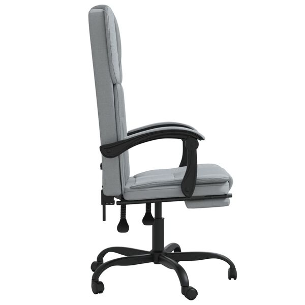 vidaXL Reclining Office Chair Light Grey Fabric