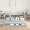 vidaXL Storage Bed Frame Grey Sonoma 150 cm Engineered Wood