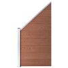 vidaXL WPC Fence Set 8 Square + 1 Slanted 1484x186 cm Brown