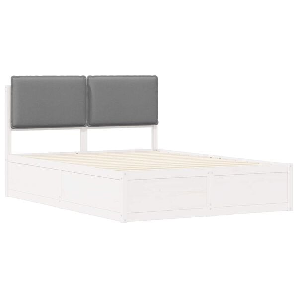 vidaXL Bed Frame with Upholstered Headboard Light Grey 150 x 200 cm