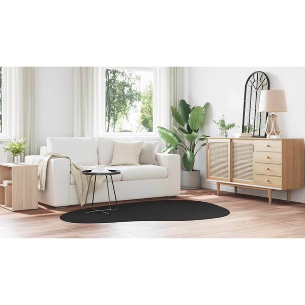 vidaXL Carpet Folding HUARTE Black 140 x 200 cm Polyester