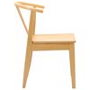 vidaXL Dining Chair 2 pcs Natural Solid Rubber Wood