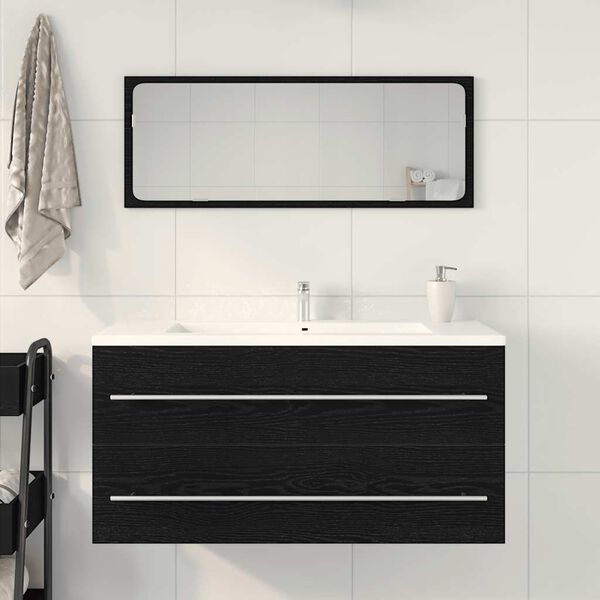 vidaXL Bathroom Sink Cabinet Black Oak 100x38.5x48 cm Engineered Wood