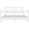 vidaXL Metal Bed Frame without Mattress with Footboard White 140x200cm