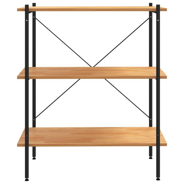 vidaXL 3-Tier Shelving Unit Black and Oak 80x40x92 cm