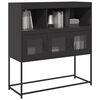 vidaXL Sideboard Black 100.5x39x107 cm Cold-rolled Steel