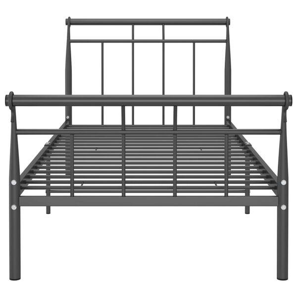vidaXL Bed Frame without Mattress Black Metal 100x200 cm