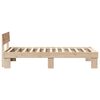 vidaXL Bed Frame with Headboard Natural 90 x 190 cm Solid Pine Wood
