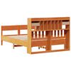 vidaXL Bookcase Bed without Mattress Wax Brown 140x190cm Solid Wood Pine